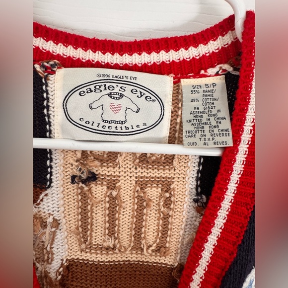 Eagle’s Eye Collectibles Festive American Knit Vest Size S - Picture 3 of 4